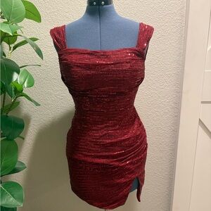 Red Sequin Dress